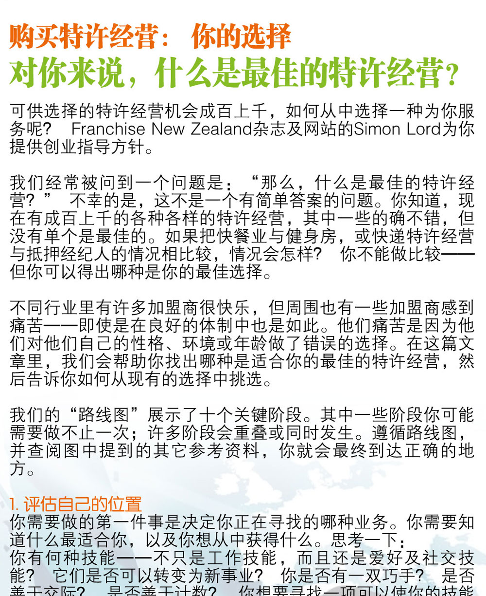 How to choose a Franchise (Chinese Language)