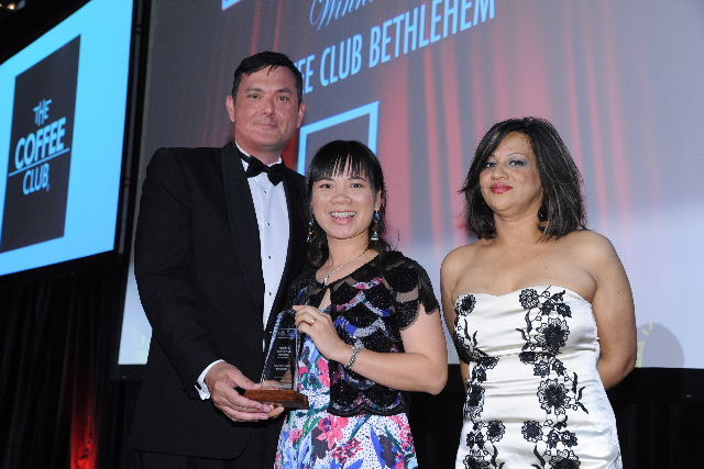 Ivy Joe (centre) with Bhwana Magan, business development manager for The Coffee Club, and Martin Bremner of sponsors Super Liquor Ivy Joe (centre) with Bhwana Magan, business development manager for The Coffee Club, and Martin Bremner of sponsors Super Liquor