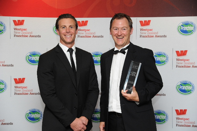 Dan Toms of Silver Chef congratulates Pack & Send's Matthew Everest on being named Emerging Franchise System of the Year Dan Toms of Silver Chef congratulates Pack & Send's Matthew Everest on being named Emerging Franchise System of the Year